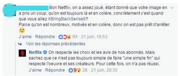 Les fans français de Sense8 ne lâchent pas l'affaire